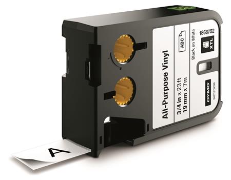 [9797009399] DYMO XTL tape vinyl universal sort på hvid 19mmx7m