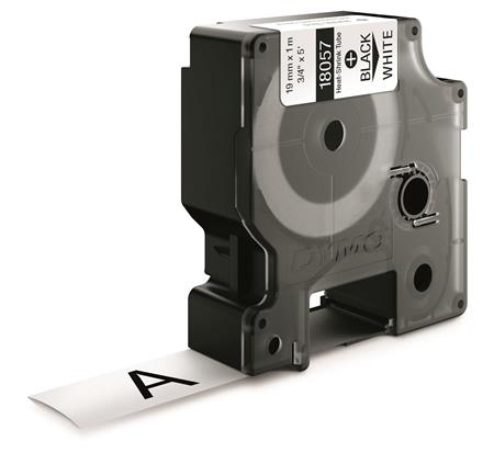 [9797003065] DYMO Rhino industri tape krympeflex sort på hvid 19mmx1,5m