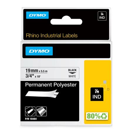 [9797003560] RHINO PERM.POLY LABEL 19MM HVID