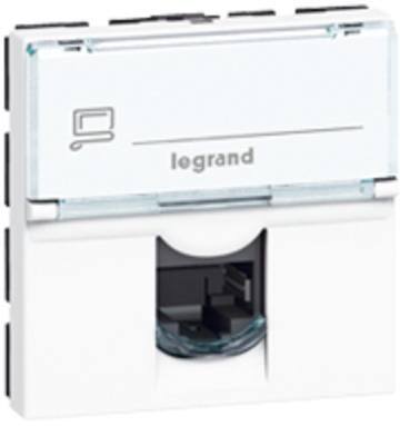 [8736301774] Dataudtag Mosaic 1x RJ45 Kat.6A STP modular jack og tekstfelt 2M hvid