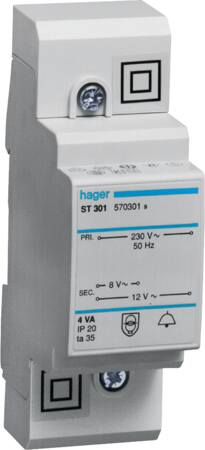 [1562000055] Ringetransformer 8VA 230/8/12V