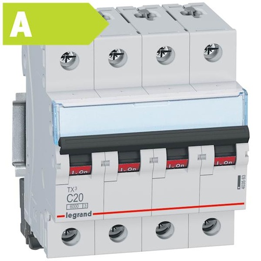 [3922400332] Automatsikring RX3 C 16A 4P (3P+N), 4M, 6kA