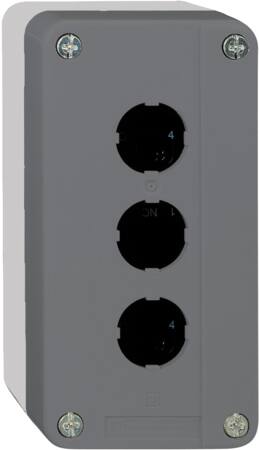 [7517900777] Trykknapbox tom med 3 hul grå/sort UL/CSA