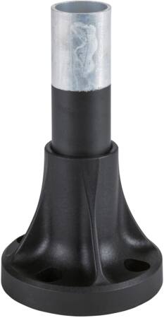 [7548100818] Harmony XVB Ø70 mm lystårn montagefod i plast med Ø25 mm sort aluminiumsrør i 80 mm længde