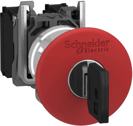 [7517800330] Harmony nødstop komplet med Ø40 mm paddehoved i rød farve med tryk/drej funktion med nøgle (Ronis 45