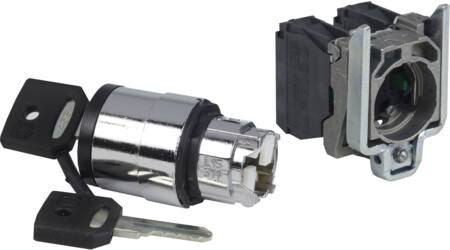[7517800084] Harmony nøgleafbryder komplet med 3 faste positioner og nøgle (Ronis 455) ud i V+M+H 2xNO XB4BG03