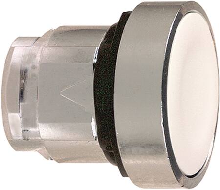 [7517803023] Harmony trykknaphoved i metal med fjeder-retur og plan trykflade i hvid farve