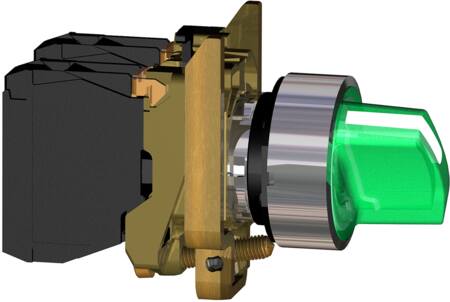 [7517800152] Harmony drejeafbryder komplet med LED og 2 faste positioner i grøn 24VAC/DC 1xNO+1xNC XB4BK123B5