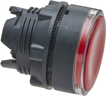 [7517901527] Harmony lampetrykshoved i plast for LED med fjeder-retur og plan trykflade i rød farve