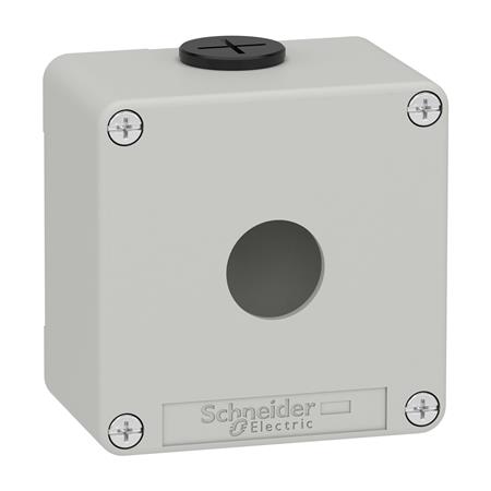 [7517115436] Harmony tom trykknapkasse i lysegrå metal med 1 x Ø22 mm hul for trykknap og 2 x M20 forskruninger 8