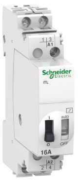 [3322078720] Acti9 kiprelæ iTL 16A 2NO 24VAC/12VDC til betjening af lys med impulstryk. Bredde 18mm