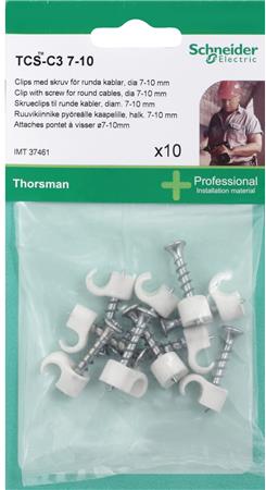 [9139152590] Skrueclips TCS-C3 7-10 hvid - 10 stk