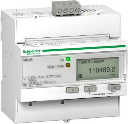 [3398991501] Acti9 3 faset Kilowatt-time måler til montering på DIN skinne IEM3255