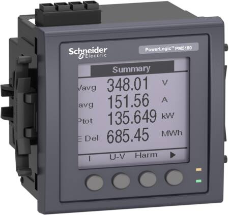 [3398516478] PM5110 strømmåler med modbus - op til 15th H - 1DO 33 alarmer -overflademonteret