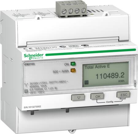 [3398516407] Acti9 3 faset Kilowatt-time måler til montering på DIN skinne IEM3165