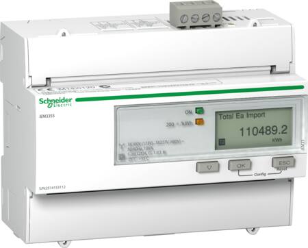 [3398516481] Acti9 3 faset Kilowatt-time måler til montering på DIN skinne IEM3355