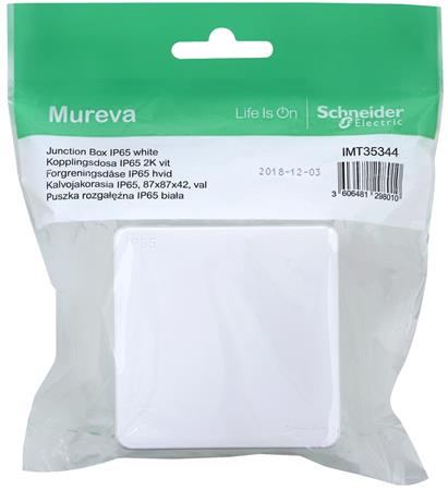 [9139152684] Forgreningsdåse Mureva IP65 hvid 1 stk