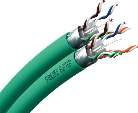 [1083000136] Actassi skærmet datakabel Cat 6A F/UTP CL-C 2x4P 500MHz 500M Dca grøn separationsklasse C