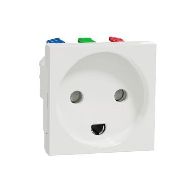 [9139123794] Stikkontaktindsats enkelt (45x45) white