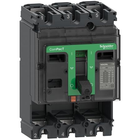 [3322740223] Maksimalafbryder uden strømrelæ ComPacT NSX100N 50 kA ved 415 VAC 50/60 Hz 100 A 3 poler
