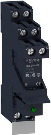 [7522605504] Zelio RSB stikbensrelæ i sokkel med diode og skilt 2 C/O kontakter på 8A og 12VDC forsyning