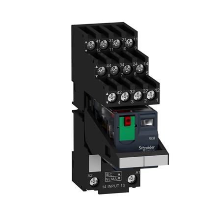 [7522605782] RXM RELÆ M/SOKKEL+LED+TEST 4C/O 24VAC