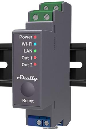 [5401018812] Shelly Pro 2 - WiFI relæ, 2 kanaler, potentialfrit