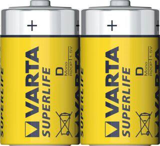 [0894101542] BATTERI SUPERLIFE D R20 2 STK FOLIE