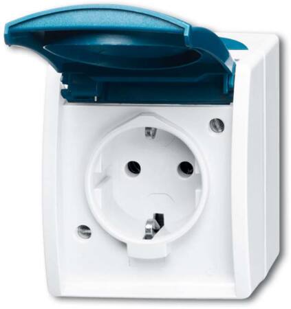 [5417570733] Ocean Stikkontakt med jord 250 V/16 A IP44 Grå/Blågrøn 20 EBW-53