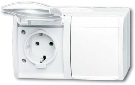 [5417573471] Stikkontakt (ocean) IP44 DOBBELT VANDRET 16A Hvid