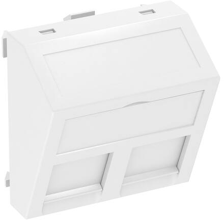 [5436532299] Dataudtag type A vinklet for 2x Kystone Modular Jack large, hvid