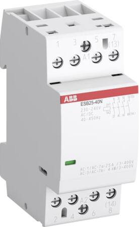 [2122825420] Installationskontaktor 4-polet 4NO AC-1 25A ved 55 grader 400V AC styrespænding 230...240V AC/DC