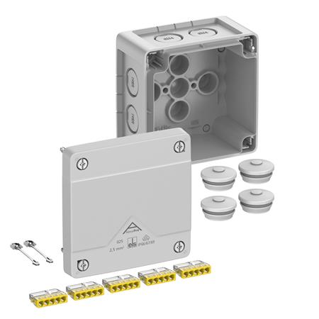 [5401028083] Forgreningsdåse Abox Pro 025-2,5mm2 92x92x60mm grå IP66/IP67/IP69