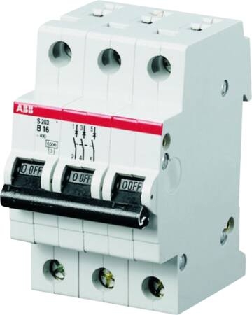 [2122721029] Automatsikring C 10A 3-polet C-karakteristik brydeevne 6kA 230/400V AC 52,5mm bred S203-C10