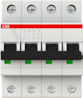 [5401003793] Automatsikring C 40A 4-polet C-karakteristik brydeevne 6kA 230/400V AC 70mm bred S204-C40