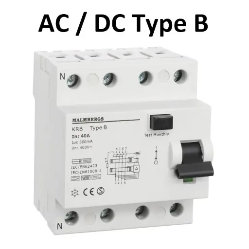 [2160541] PFI relæ AC/DC 40A 4-Polet 300MA, Type B