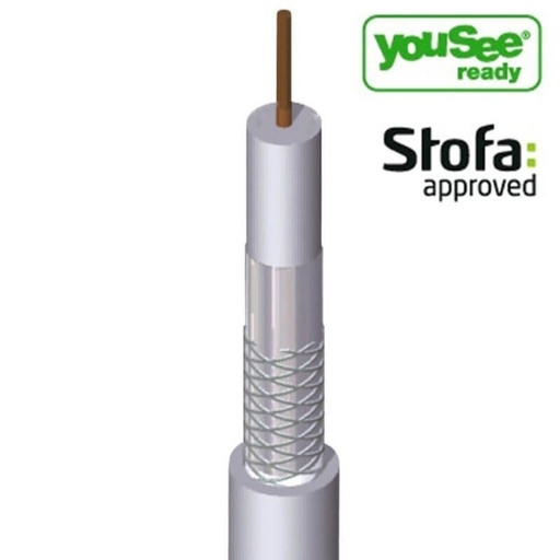 [8287150869-1] Antennekabel Ø6,8mm hvid - pr. meter