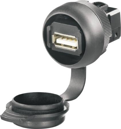 [7986079226] IE chassi Indbygningsstik med usb hun/hun IP65
