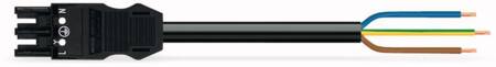[5428420746] Tilslutningskabel 2M PVC Eca hun/fri 3-polet sort