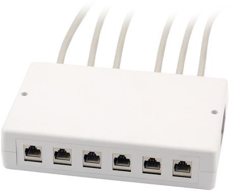 [0886112345] OFFICE BOKS 6 / 12 PORT HVID