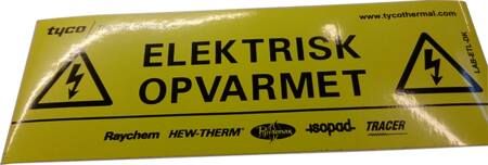 [9935000749] Advarselsmærke etl for varmekabel