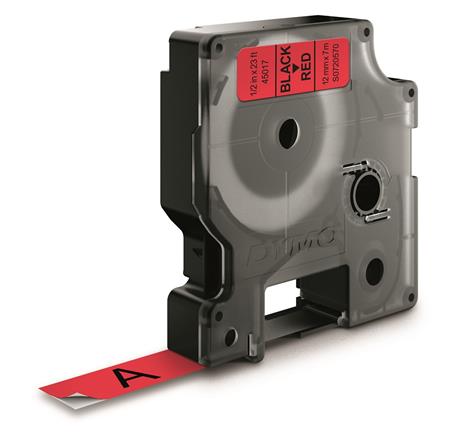 [9797300548] DYMO D1 tape sort/rød 12mmx7m