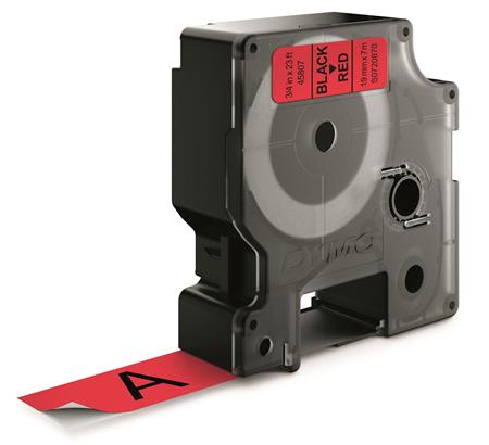 [9797300108] DYMOTAPE D1 19MMX7M SORT/RØD