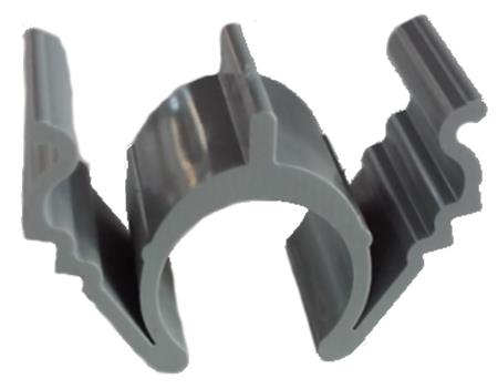 [0839100825] Rilleclips PRO f/plastrør ø20 grå