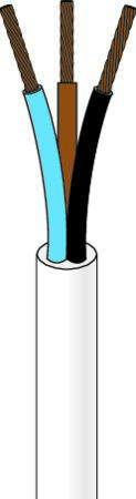 [3032305149] Plastkappeledning PKL H03VV-F 3X0,75 Hvid Sp100