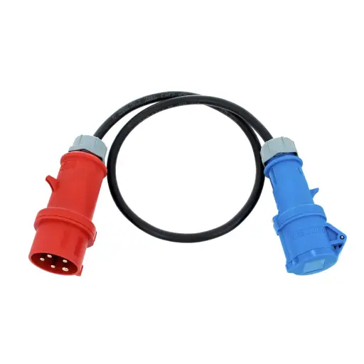 [2480001] Cee Adapter 30 cm ledning 3P+J+N 16A til 230V 1P+N+J