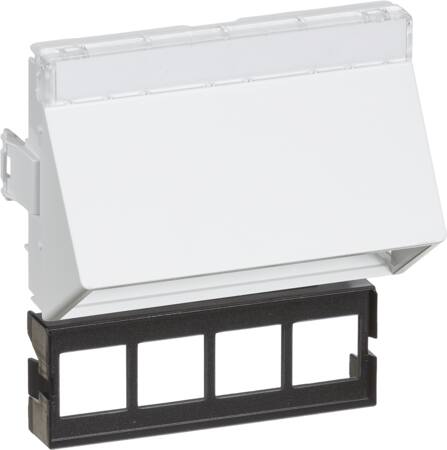 [1086020090] CLIC'LINE Dataudtag for 4x Actassi RJ45 2 modul vinklet hvid