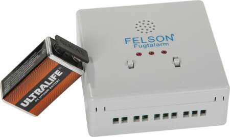 [5485596024] FUGTALARM M/RELÆ INKL. 9V LITIUM BATTERI