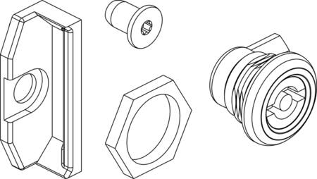 [1914302071] DOBBELTFLIGET LÅS, 5 MM, KOMPLET
