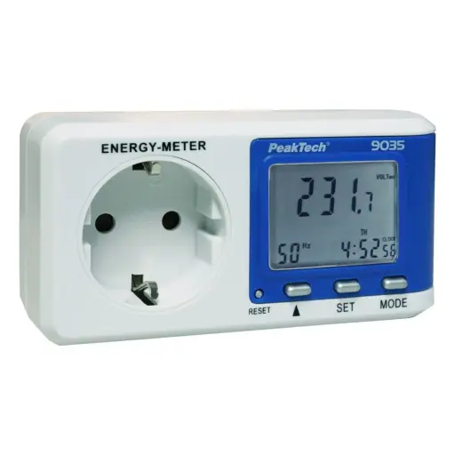 [E3014] PeakTech Energimåler m. schuko jord til stikkontak 16A